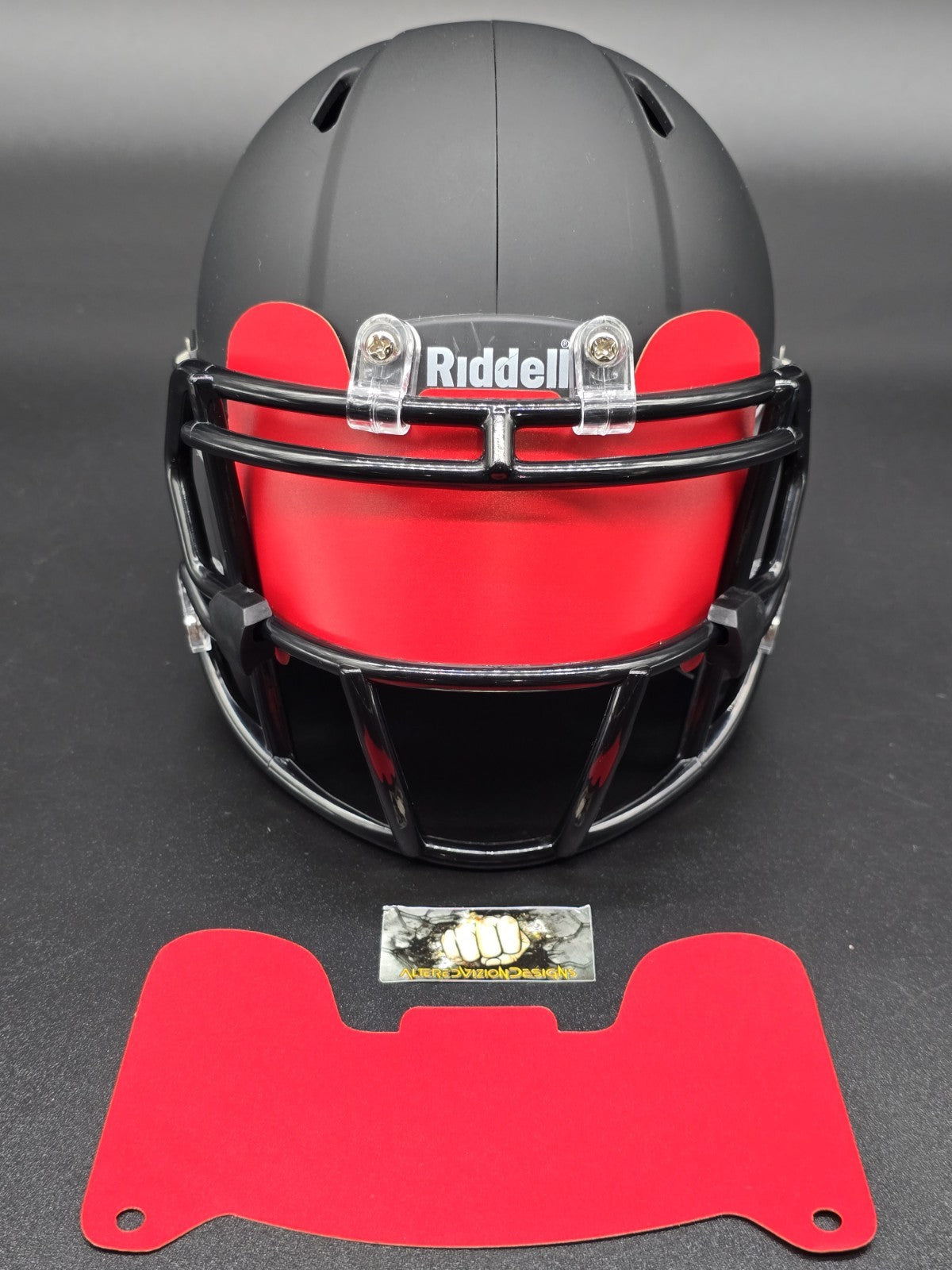 Custom Red Matte Mini Helmet Visor (Thin Flexi Style)  Riddell compatible