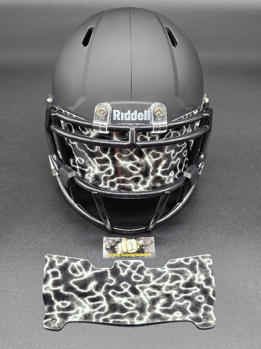 Custom Electric Black Mini Helmet Visor (Thin Flexi Style)  Riddell compatible