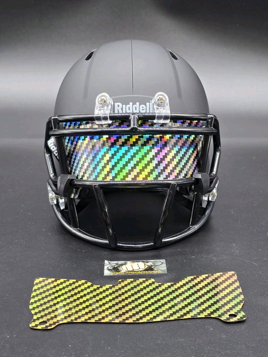 Custom Silver Carbon Mini Helmet Visor (Thin Flexi Style)  Riddell compatible