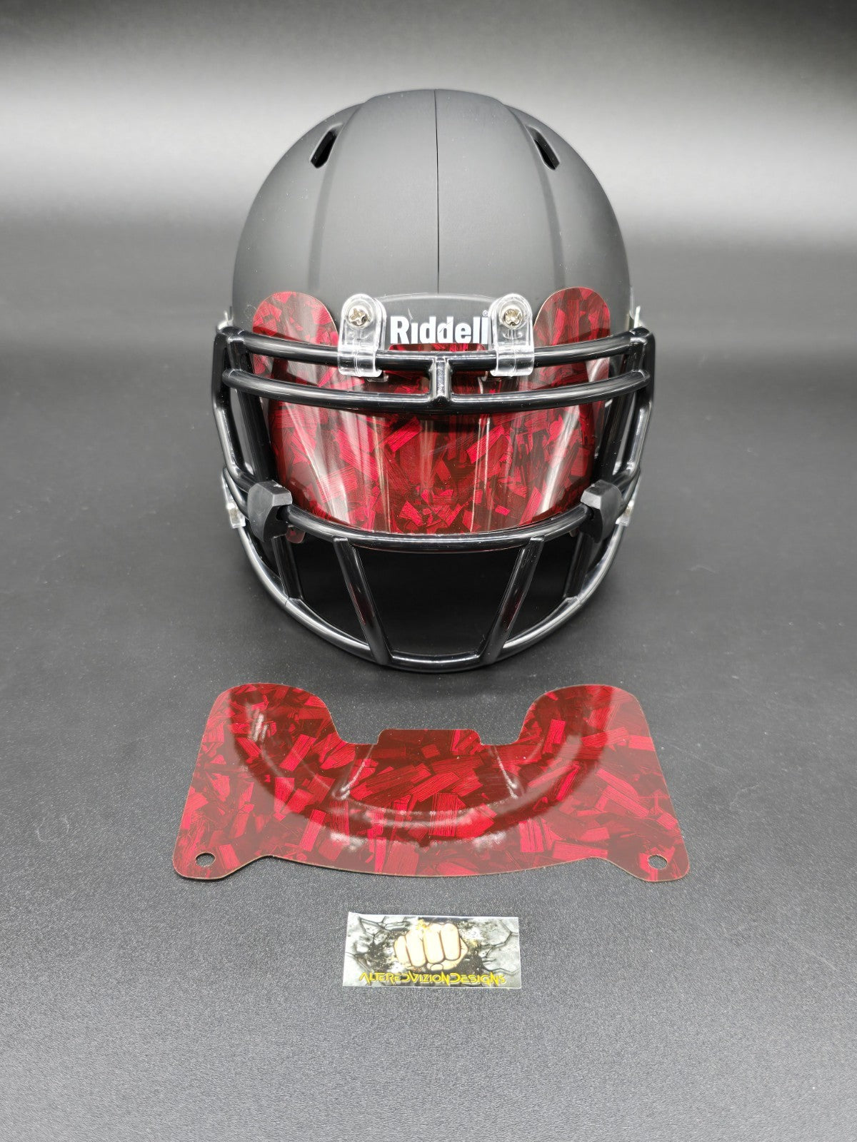 Custom Red Gloss Mini Helmet Visor (Thin Flexi Style)  Riddell compatible