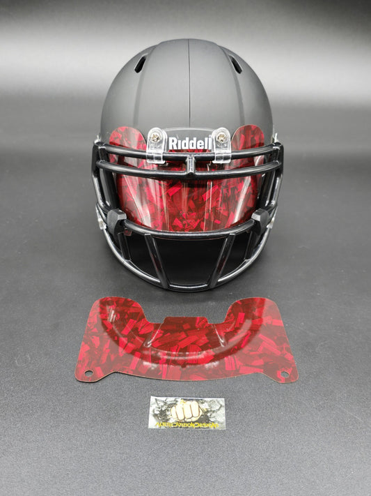 Custom Red Gloss Mini Helmet Visor (Thin Flexi Style)  Riddell compatible