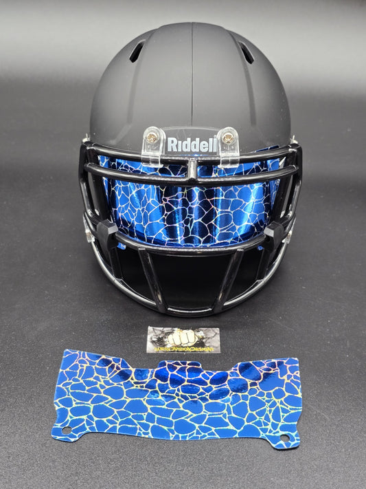 Custom Blue Gloss Mini Helmet Visor (Thin Flexi Style)  Riddell compatible