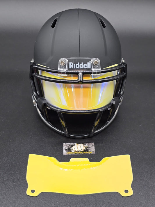 Custom Yellow Gloss Mini Helmet Visor (Thin Flexi Style)  Riddell compatible