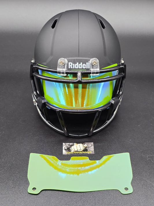 Custom Green Gloss Mini Helmet Visor (Thin Flexi Style)  Riddell compatible