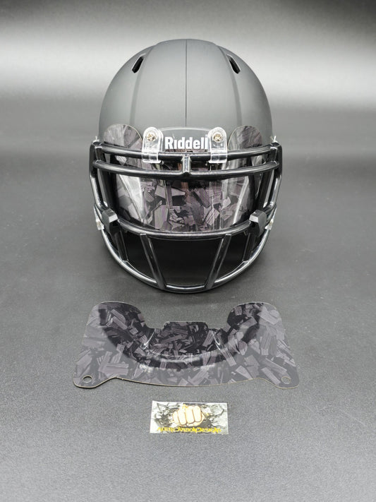 Custom Black Gloss Mini Helmet Visor (Thin Flexi Style)  Riddell compatible