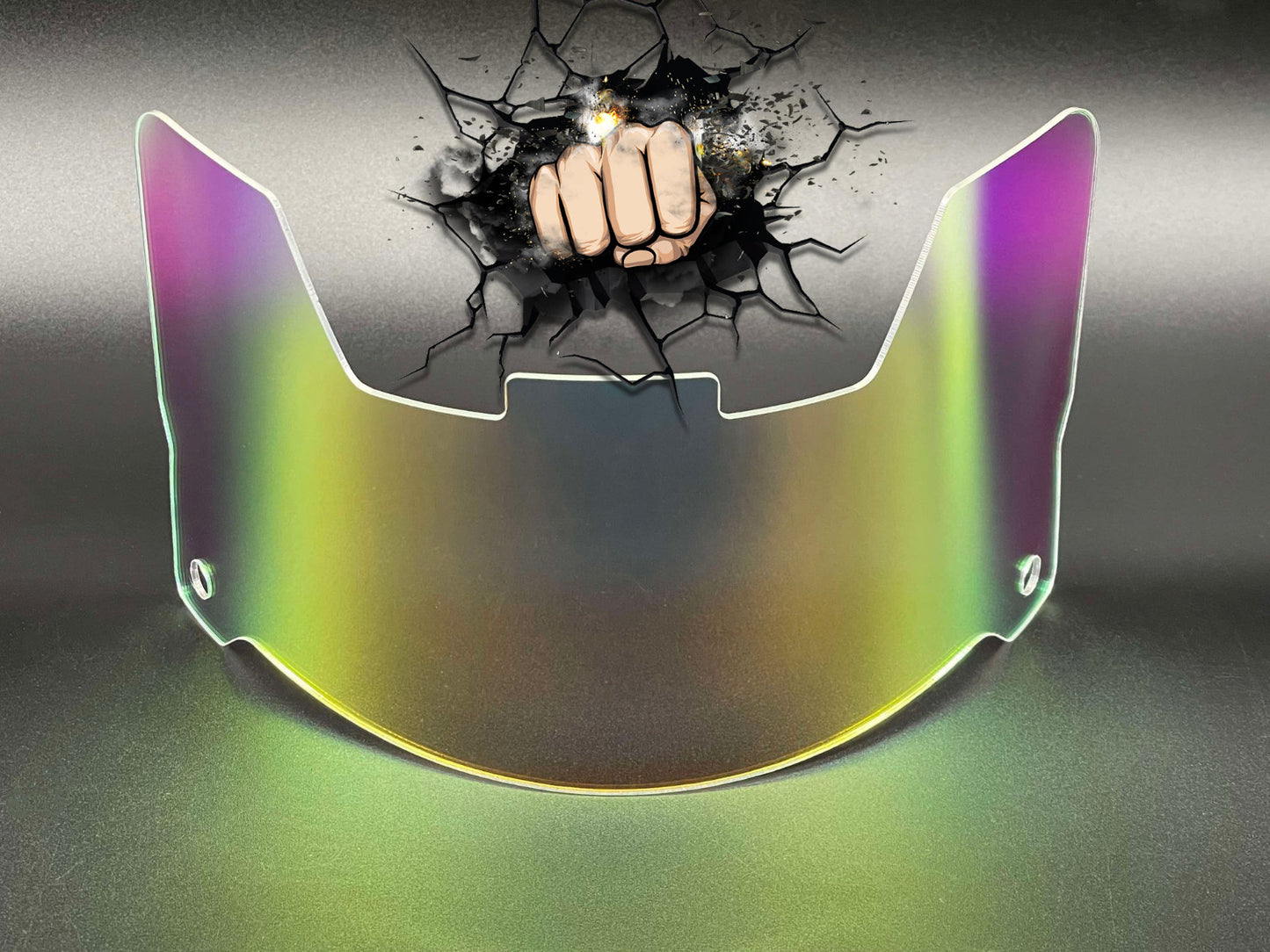 Rainbow Chrome Full Size Visor (Display Only) Replica/Speed/Flex Compatible