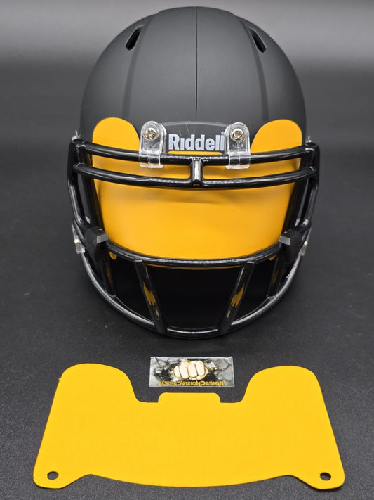 Custom Yellow Matte Mini Helmet Visor (Thin Flexi Style)  Riddell compatible