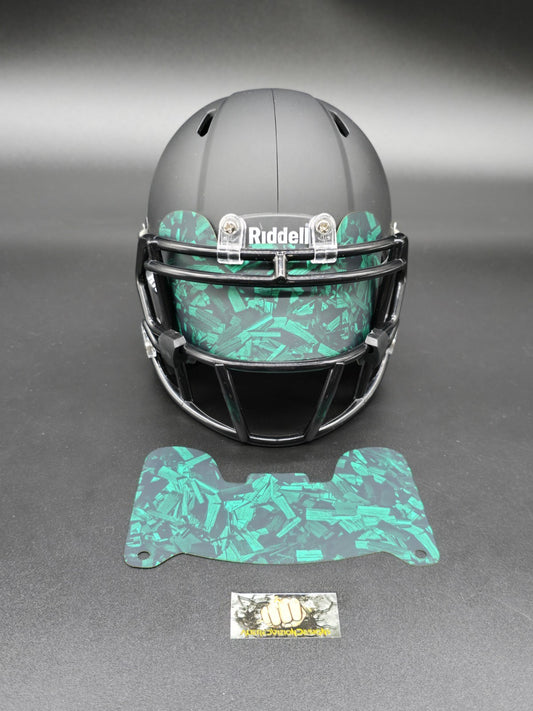 Custom Green Matte Mini Helmet Visor (Thin Flexi Style)  Riddell compatible