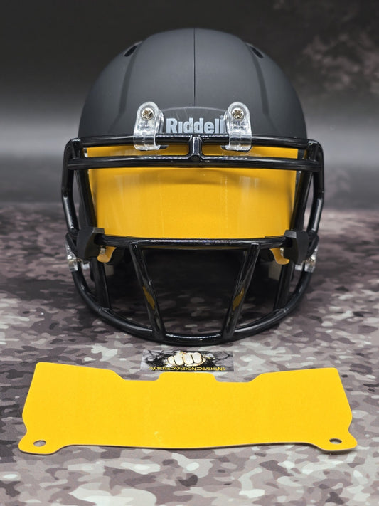 Custom Yellow Gloss Mini Helmet Visor (Thin Flexi Style)  Riddell compatible