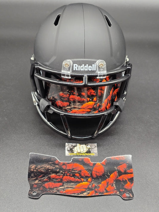 Custom Red Lava Mini Helmet Visor (Thin Flexi Style)  Riddell compatible
