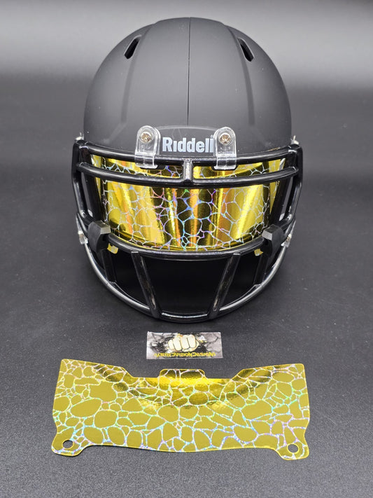 Custom Gold Gloss Mini Helmet Visor (Thin Flexi Style)  Riddell compatible