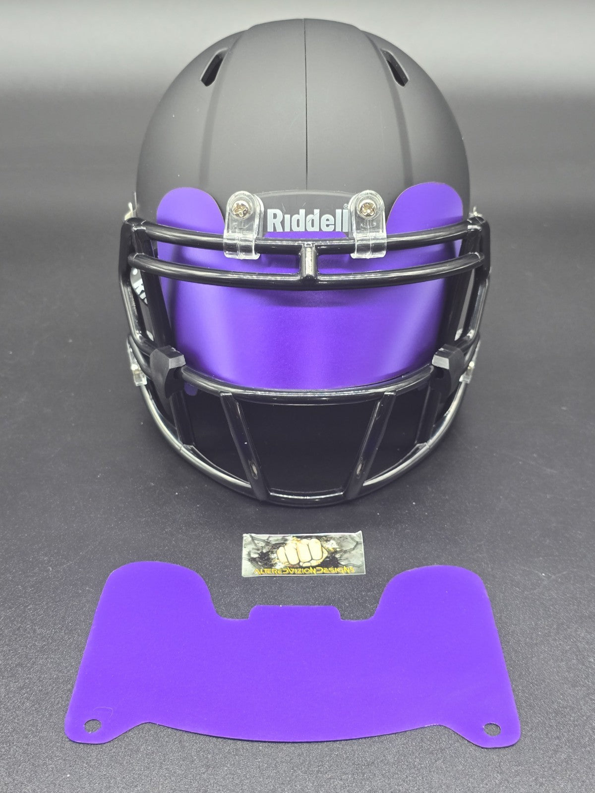 Custom Purple Blaze Mini Helmet Visor (Thin Flexi Style)  Riddell compatible