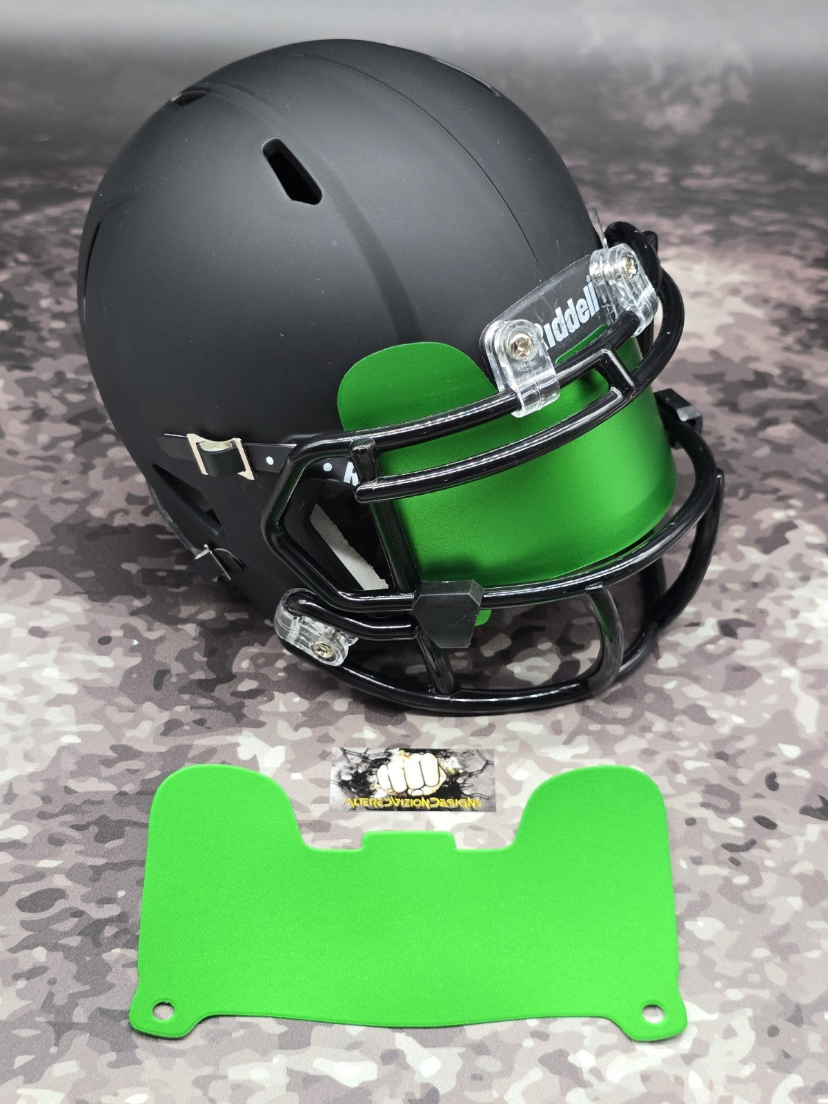 Custom Green Blaze Mini Helmet Visor (Thin Flexi Style)  Riddell compatible