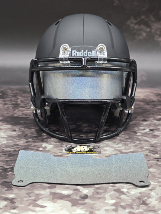 Custom Silver Rainbow Mini Helmet Visor (Thin Flexi Style)  Riddell compatible