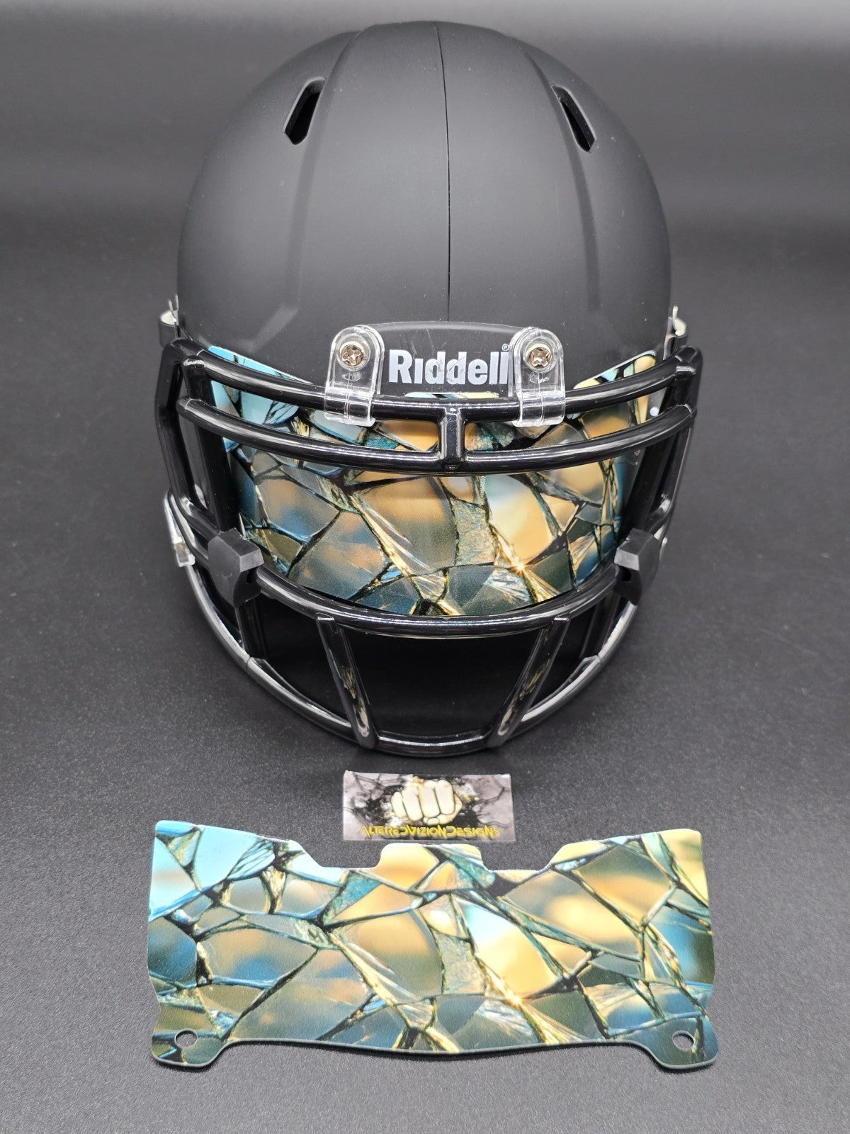Custom Stained Glass Mini Helmet Visor (Thin Flexi Style)  Riddell compatible