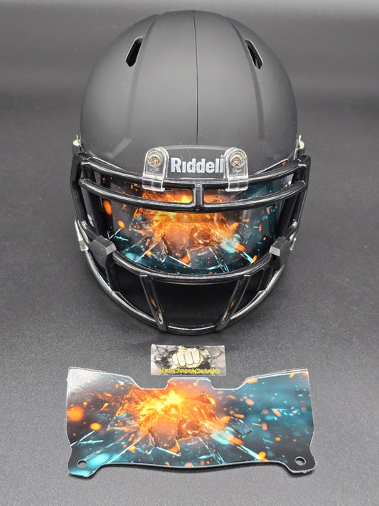 Custom Explosion Mini Helmet Visor (Thin Flexi Style)  Riddell compatible